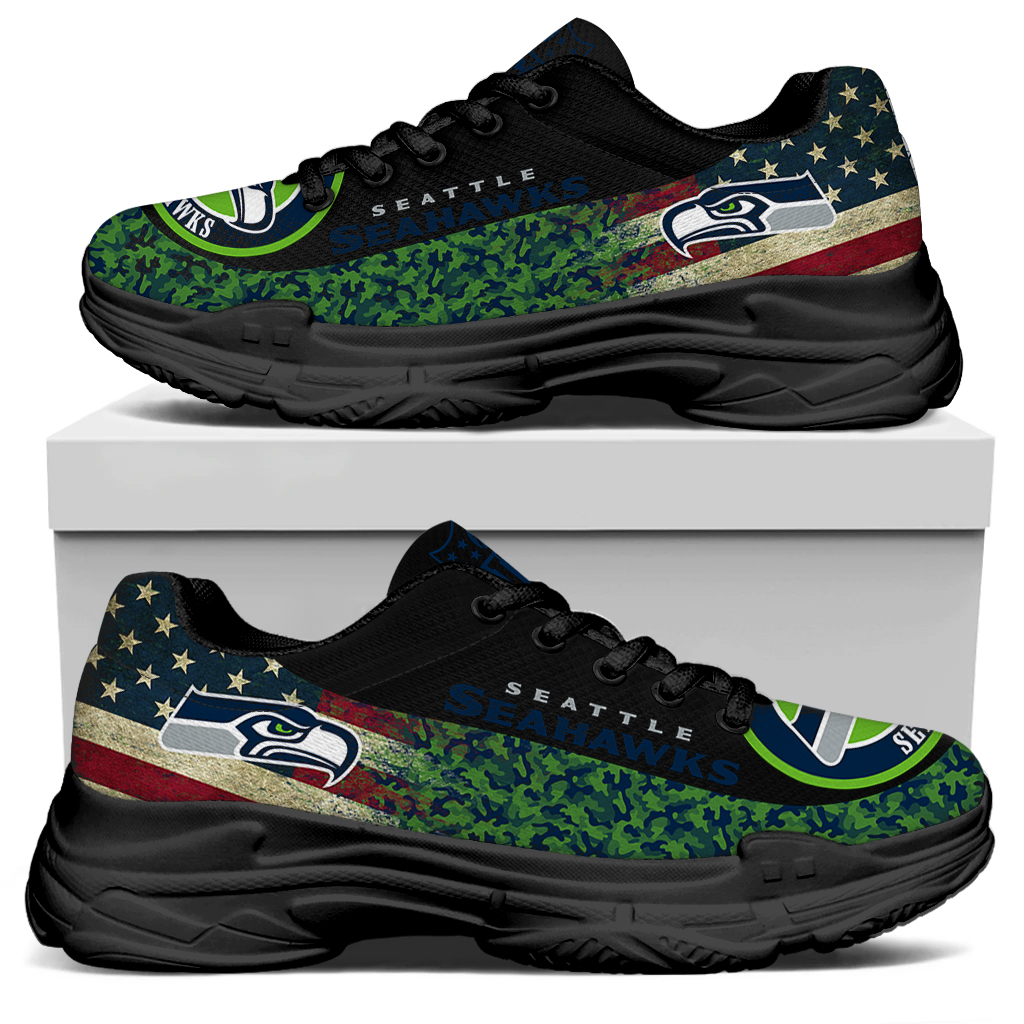 Men's Seattle Seahawks Edition Chunky Sneakers With Line 005